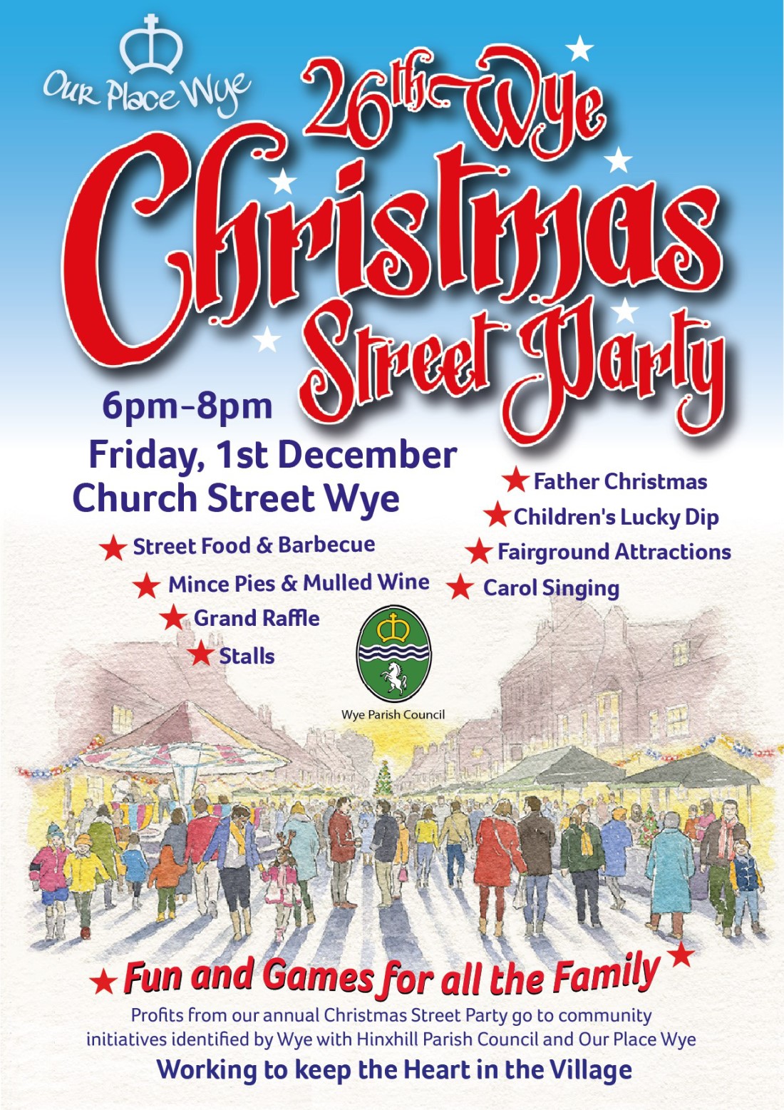 Wye Christmas Street Party, Friday 1st December 2023, Church Street, 18.00 - 20.00