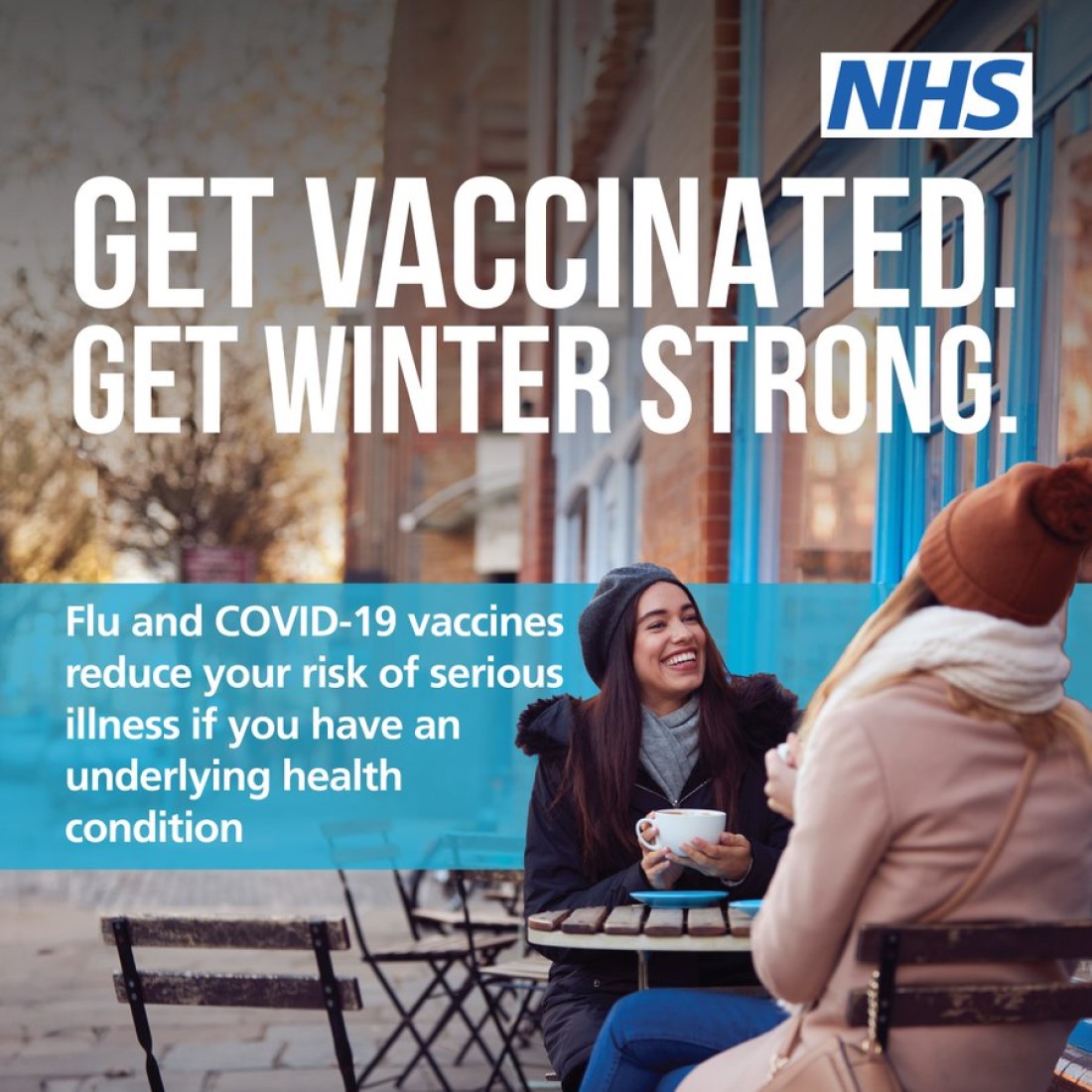 NHS poster: get vaccinated get winter strong autumn 2023 x1100