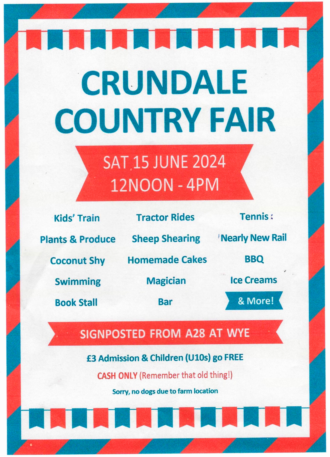 Crundale Country Fair poster Saturday 15th June 2024